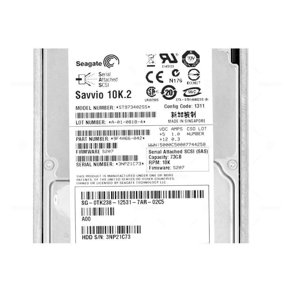 TK238 DELL 73GB 10K 3G SAS 2.5 SFF HOT-SWAP